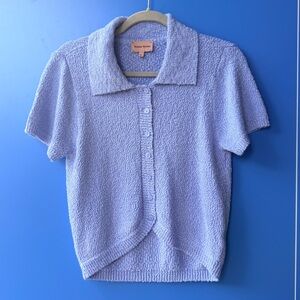 Romeo + Romeo Blue Bouclé Knit Button Cardigan Polo NWOT XL